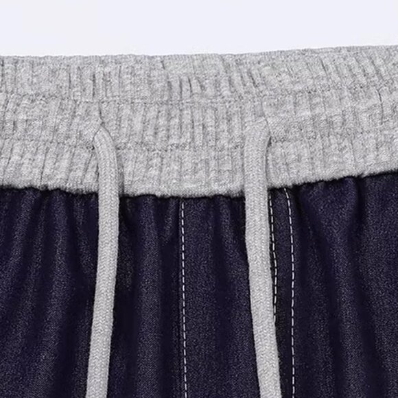 B.Sure Dark Blue Elastic Waist Casual Trousers - Picture 3 of 4